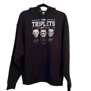 The Triplets Patriots Blue Hoodie Sweatshirt XL Brady Gronk Edelman Football